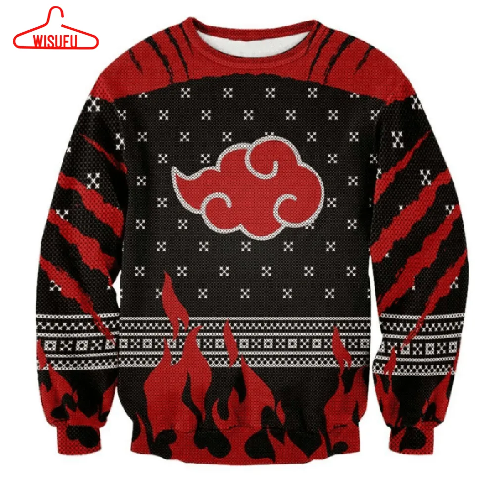 Akatsuki Naruto Anime 9 Ugly Sweater Gifts, Akatsuki Naruto Anime Gift Fan Ugly Sweater