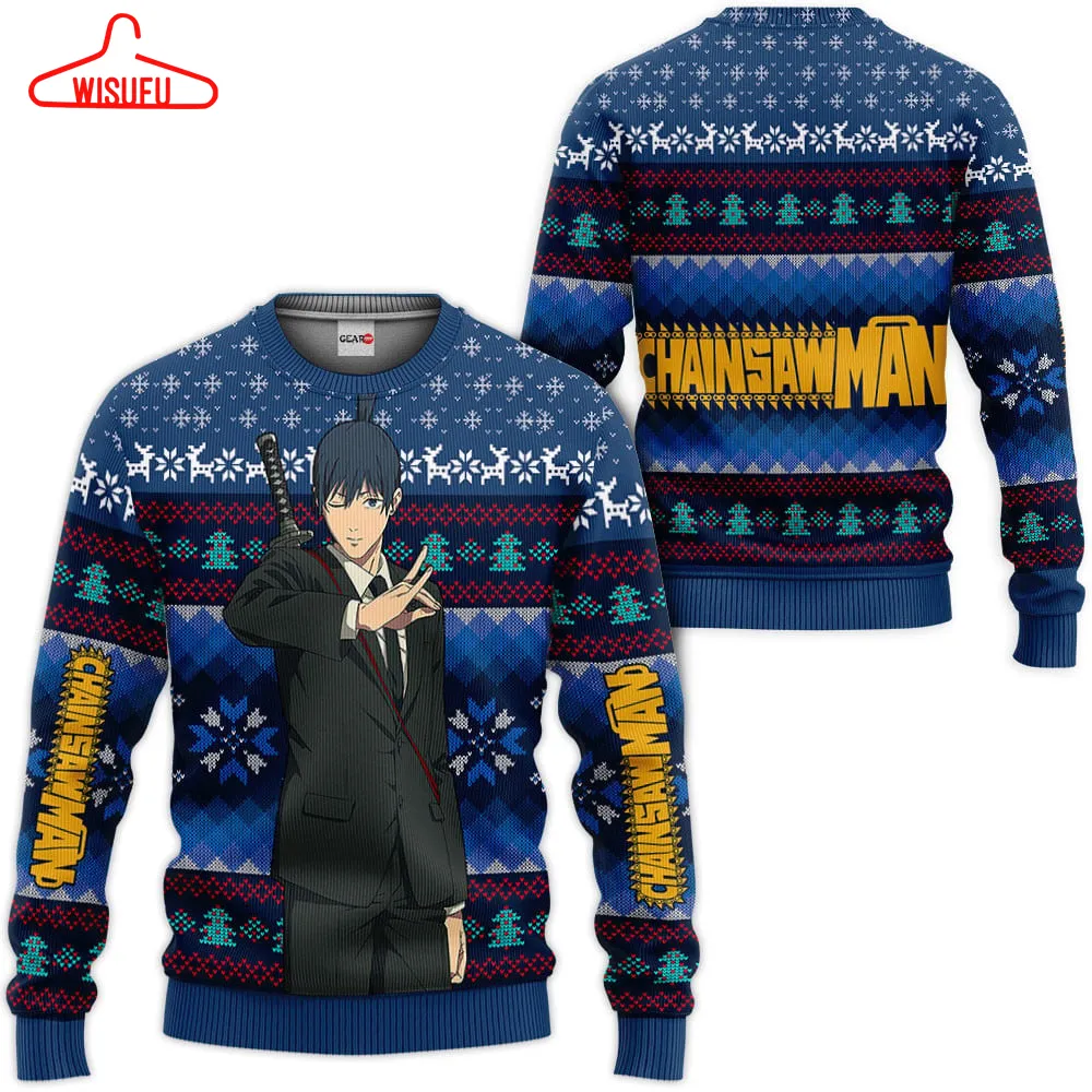 Aki Hayakawa Ugly Christmas Sweater Custom, Anime Ugly Christmas Sweater Gift For Family