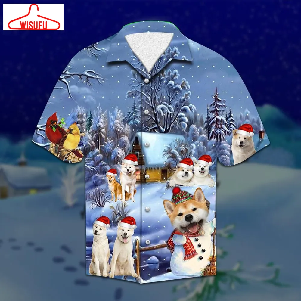 Akita Christmas Hawaiian Shirt - Unisex - Adult - Hw2112, New Hawaiian Holiday Outfits, New Fashion Gifts Vtbl19221