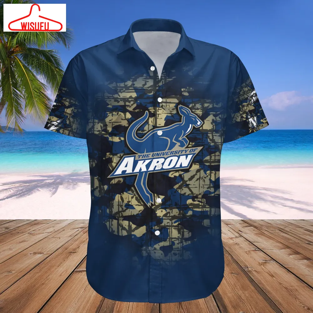 Akron Zips Camouflage Vintage Hawaiian Shirt, New Fashion Gifts