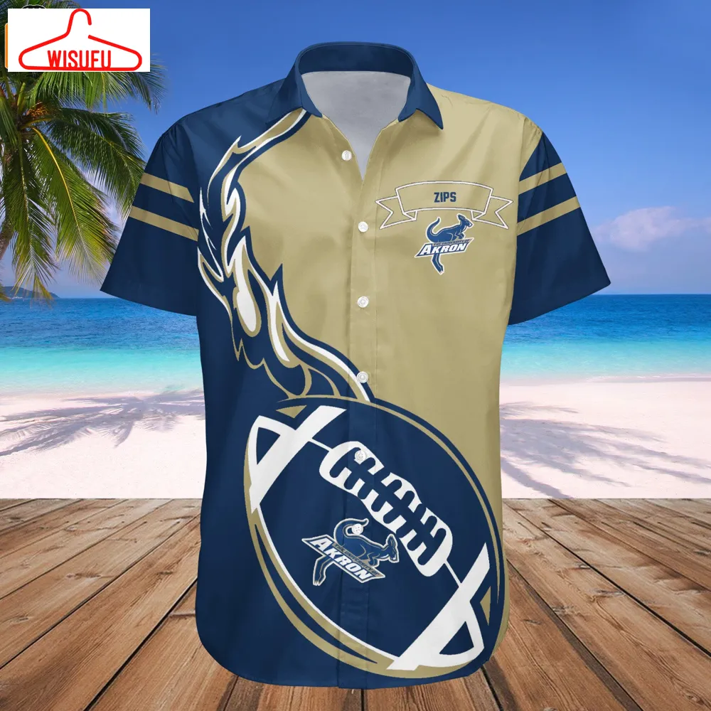 Akron Zips Flame Ball Hawaiian Shirt, New Fashion Gifts