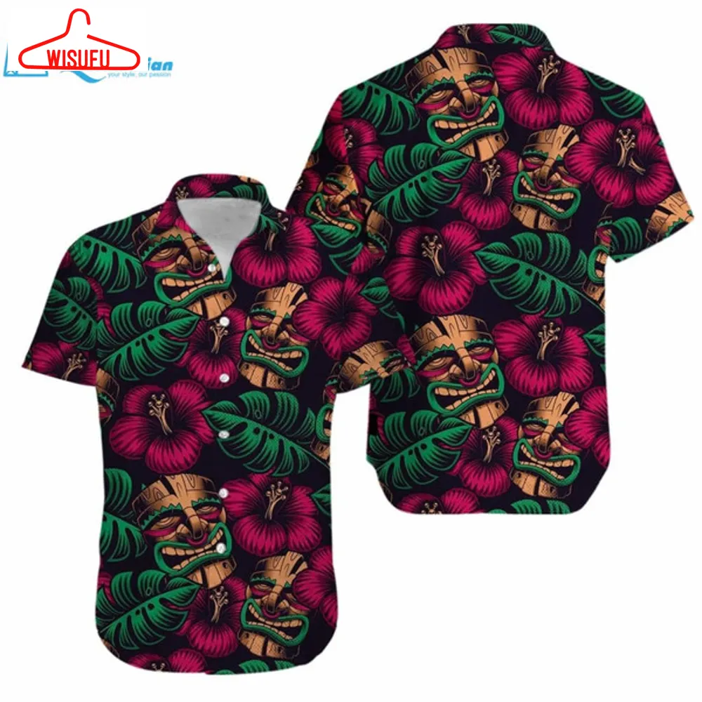 Aku Aku Mascaras Tiki Mask Aloha Hawaiian Shirts, Best Gift Ideas, New Fashion Gifts