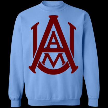 Alabama A&M Bulldogs Logo Crewneck Unisex Sweatshirt-Light Blue