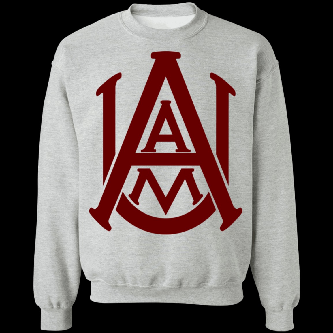 Alabama A&M Bulldogs Logo Crewneck Unisex Sweatshirt-Sport Grey