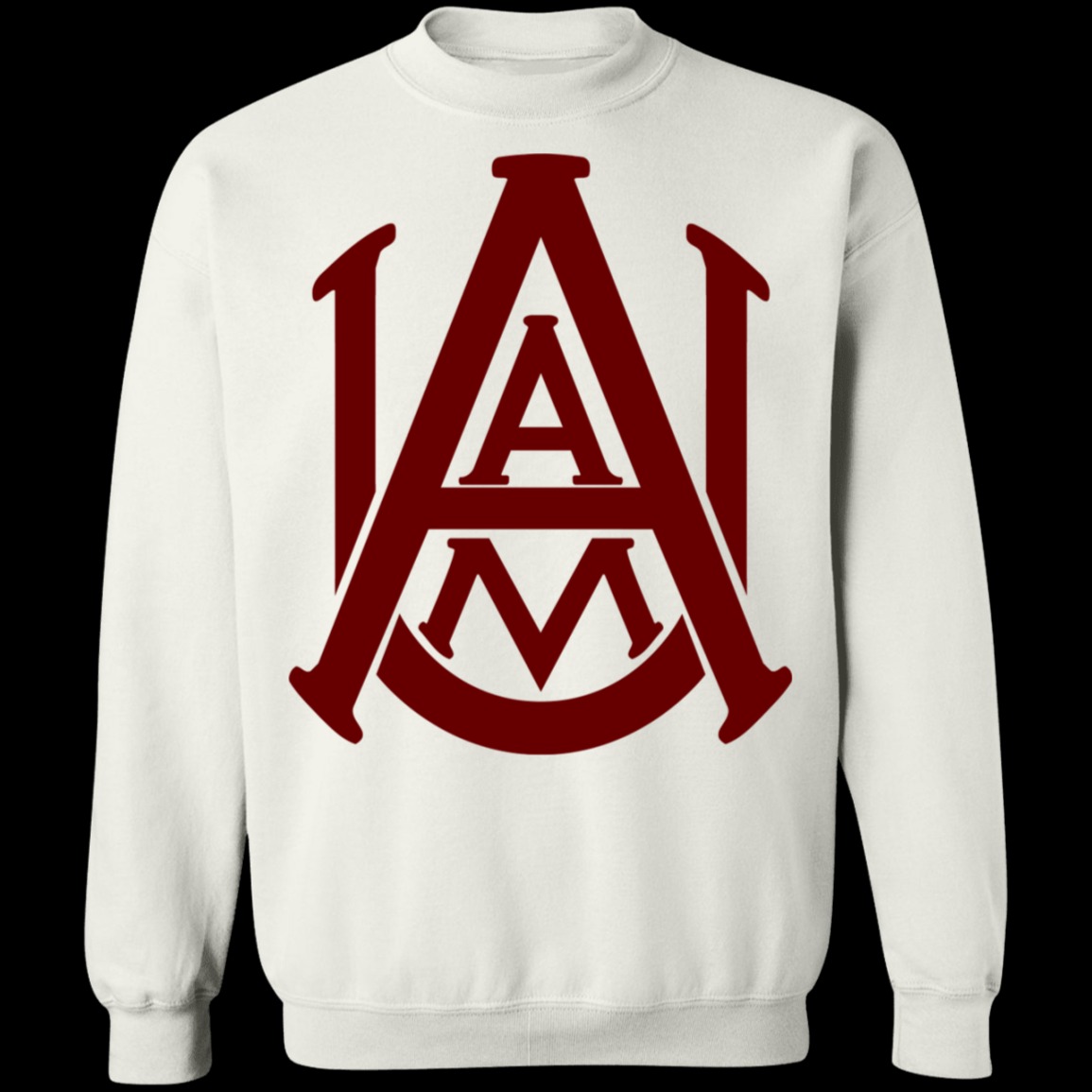 Alabama A&M Bulldogs Logo Crewneck Unisex Sweatshirt-White