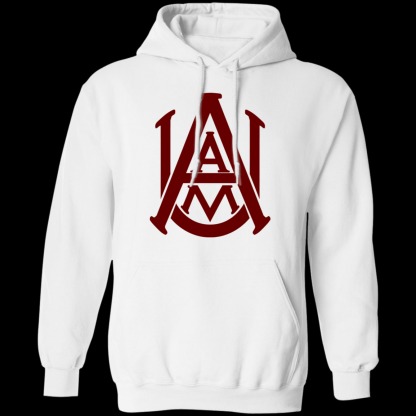 Alabama A&M Bulldogs Logo Unisex Pullover Hoodie-White