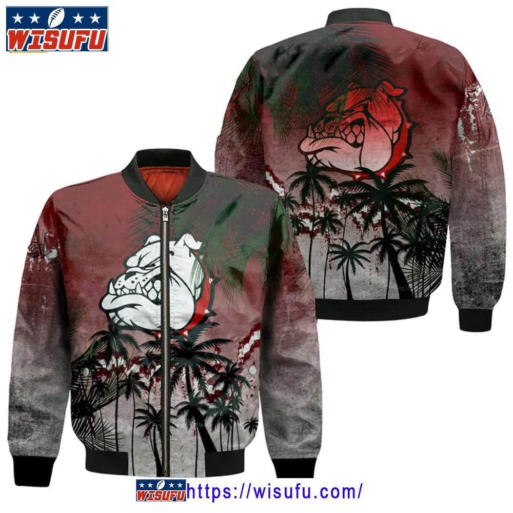 Alabama A&m Bulldogs Coconut Tree Tropical Grunge Bomber Jacket