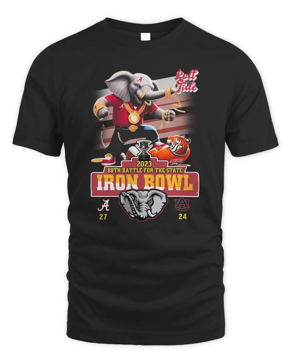 Alabama Crimson Tide 2023 88th Battle For The State Iron Bowl 27-24 Auburn Shirt Black