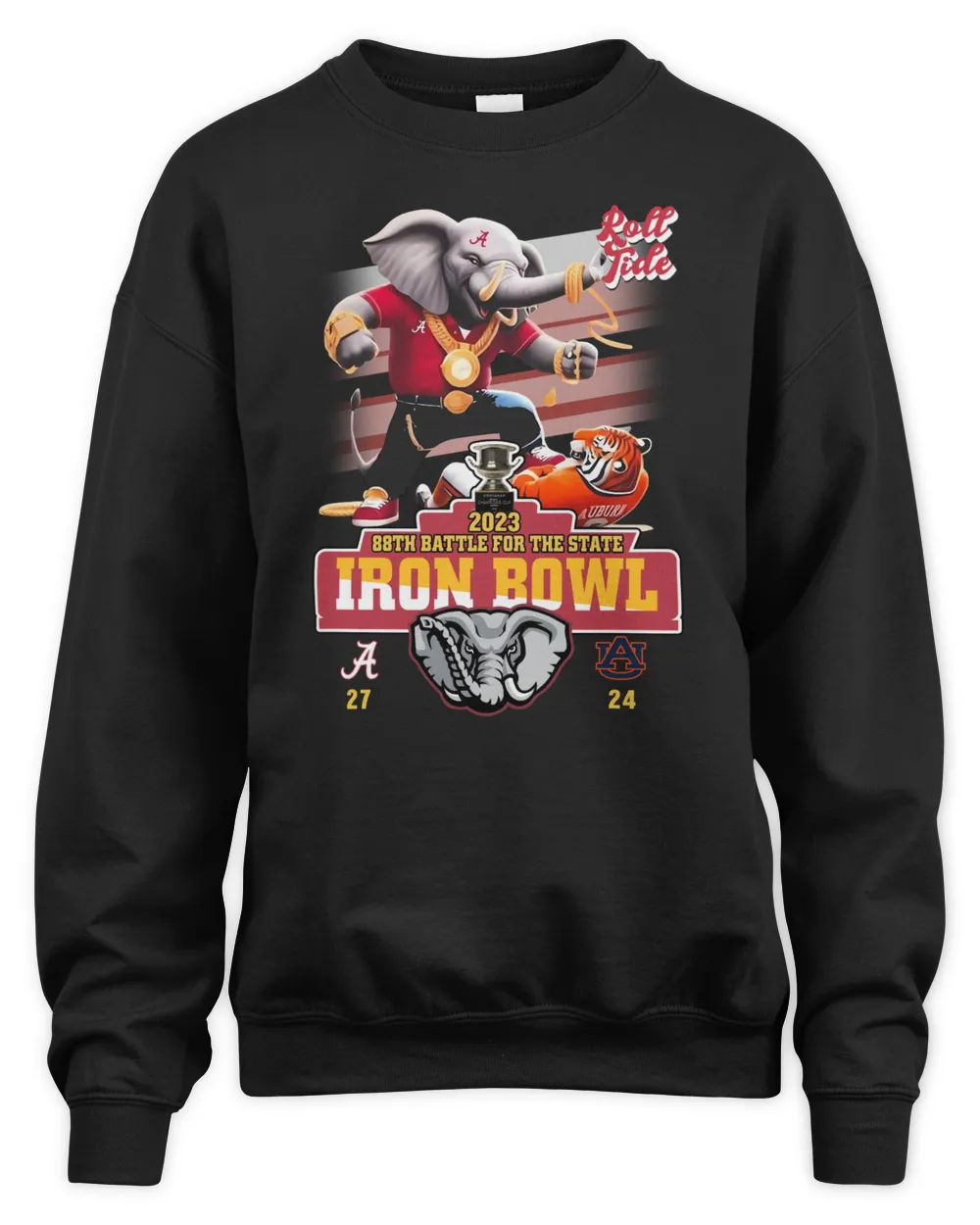 Alabama Crimson Tide 2023 88th Battle For The State Iron Bowl 27-24 Auburn Sweatshirt-Black