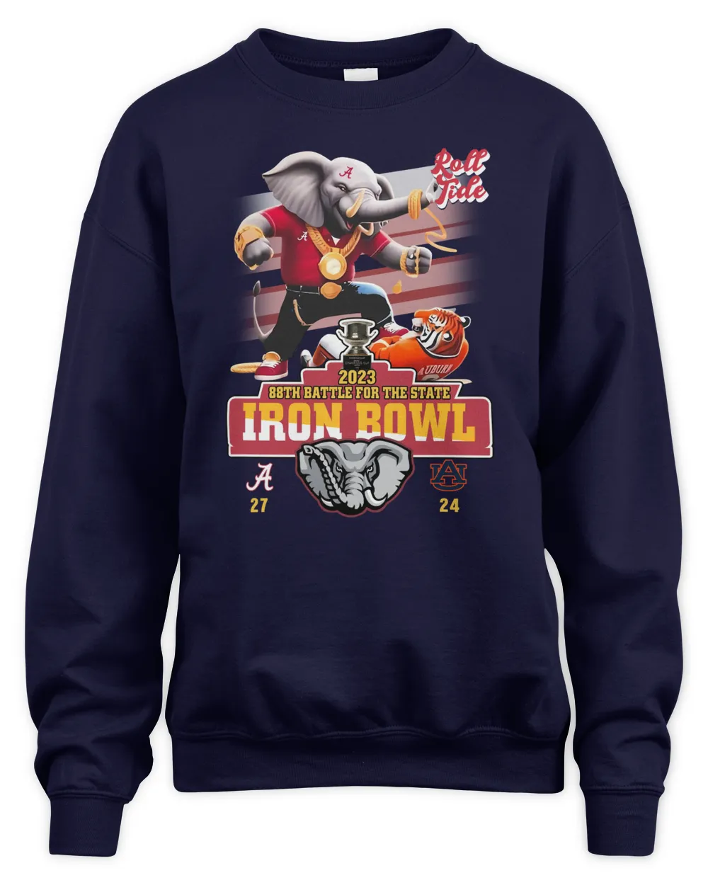 Alabama Crimson Tide 2023 88th Battle For The State Iron Bowl 27-24 Auburn Sweatshirt-Navy