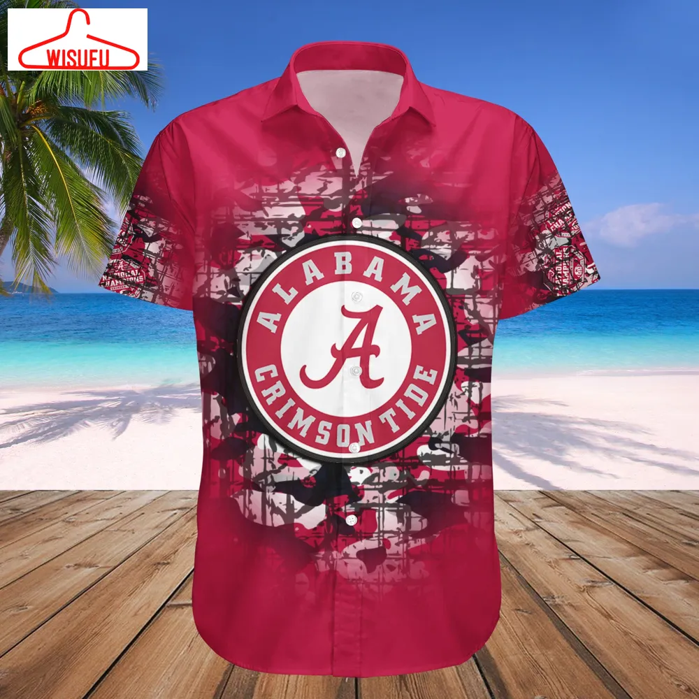 Alabama Crimson Tide Camouflage Vintage Hawaiian Shirt, New Fashion Gifts