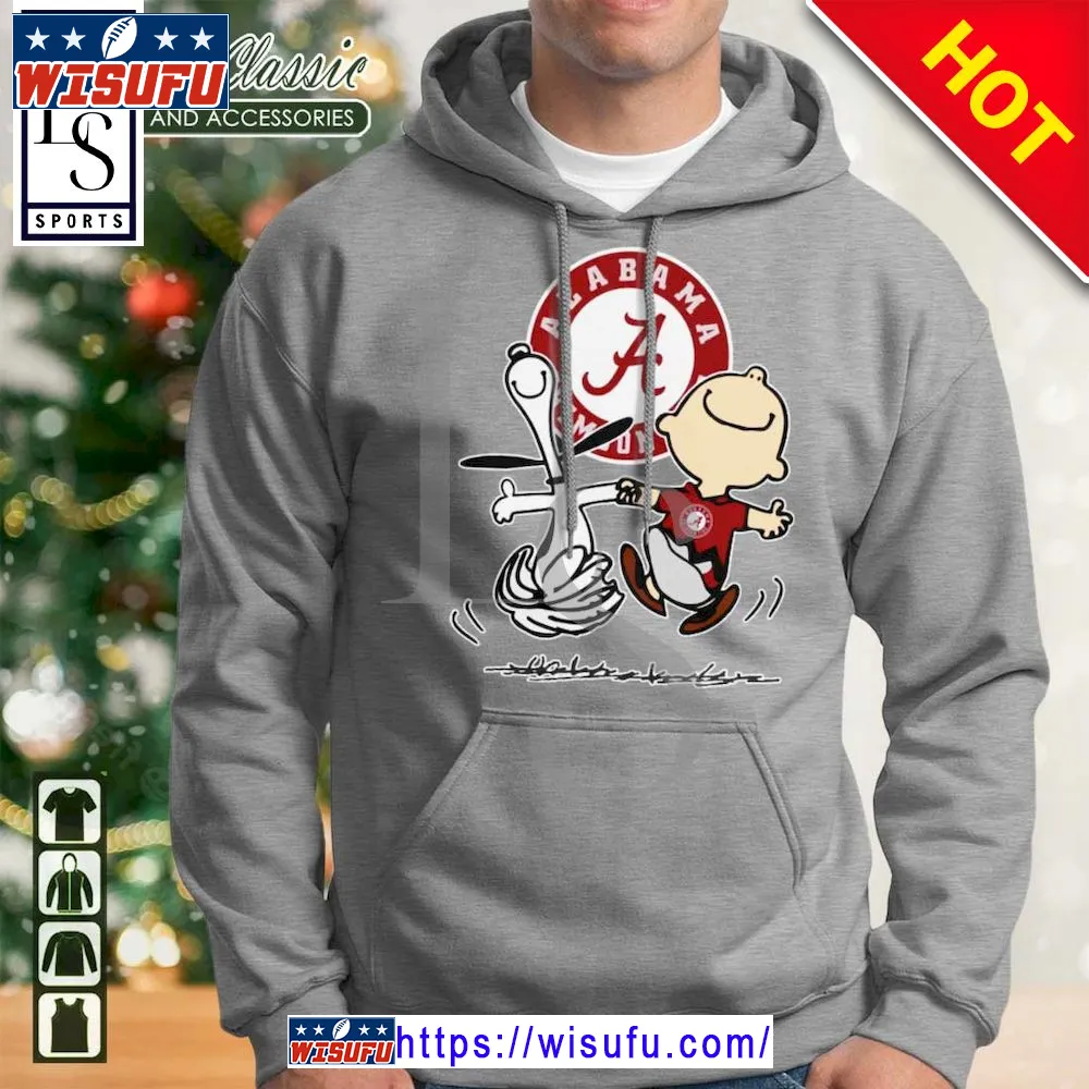 Alabama Crimson Tide Charlie Brown And Snoopy Hoodie