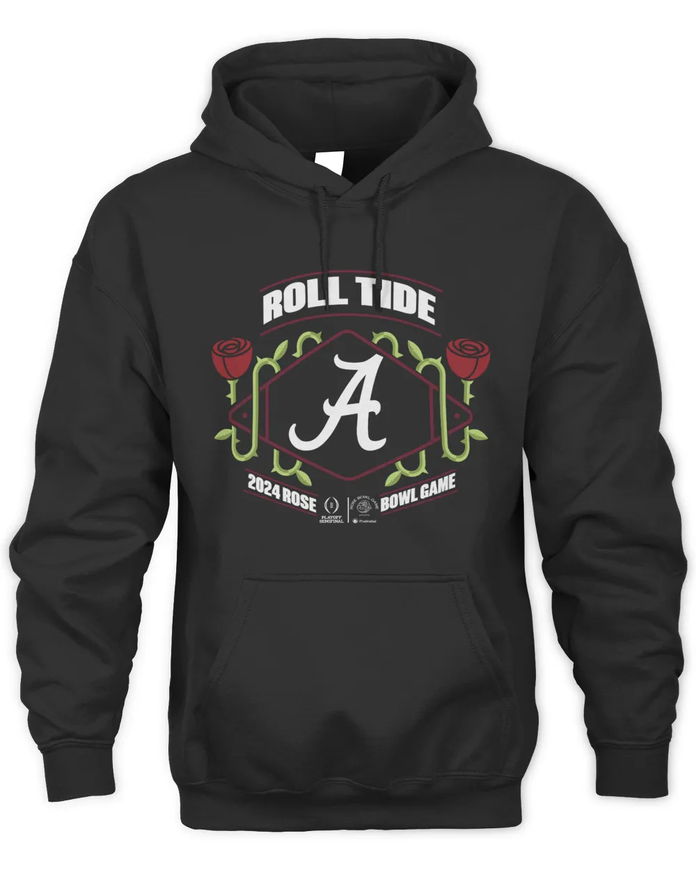 Alabama Crimson Tide College Football Playoff 2024 Rose Bowl Unisex Hoodie-Black