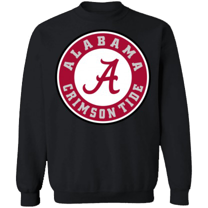 Alabama Crimson Tide Logo Crewneck Sweatshirt-Black