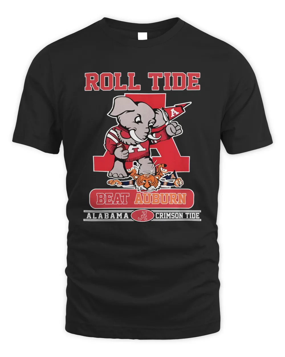 Alabama Crimson Tide Mascot Roll Tide Beat Auburn T Shirt-Black