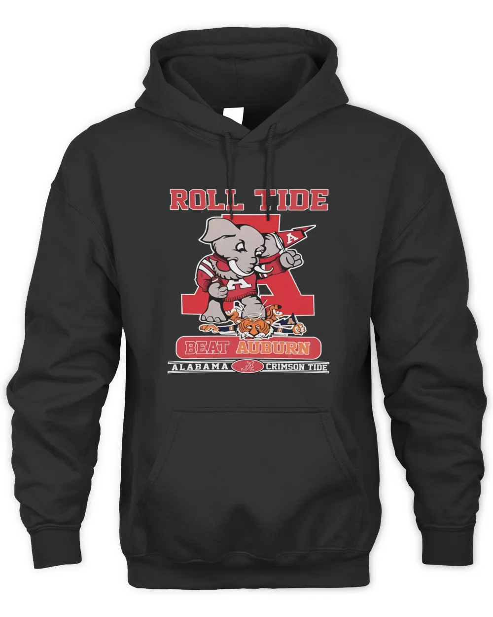 Alabama Crimson Tide Mascot Roll Tide Beat Auburn Unisex Hoodie-Black