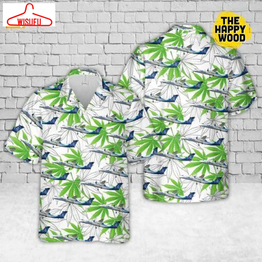 Alaska Airlines Bombardier Weed Hawaiian Shirt, New Fashion Gifts