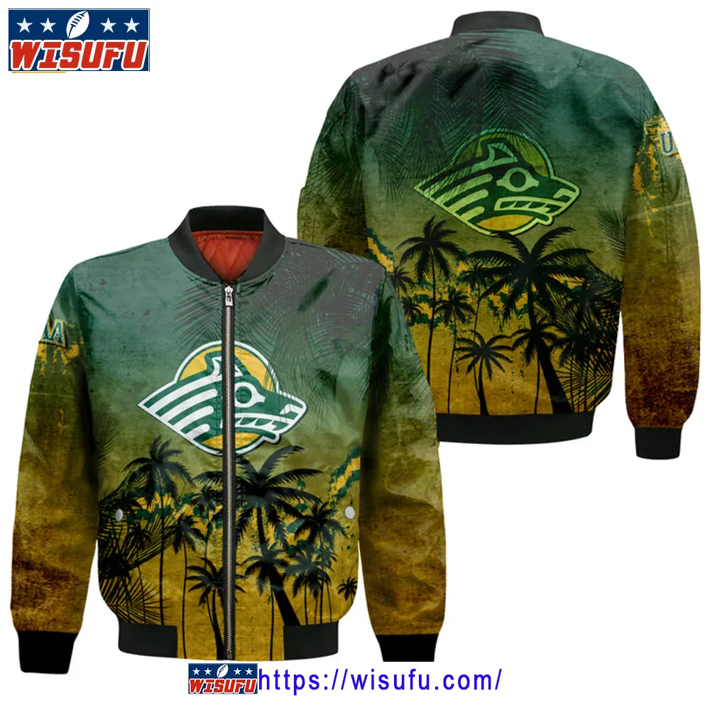 Alaska Anchorage Seawolves Coconut Tree Tropical Grunge Bomber Jacket