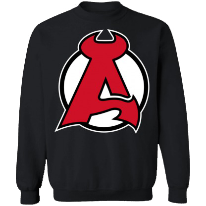 Albany Devils Logo Crewneck Unisex  Sweatshirt-Black