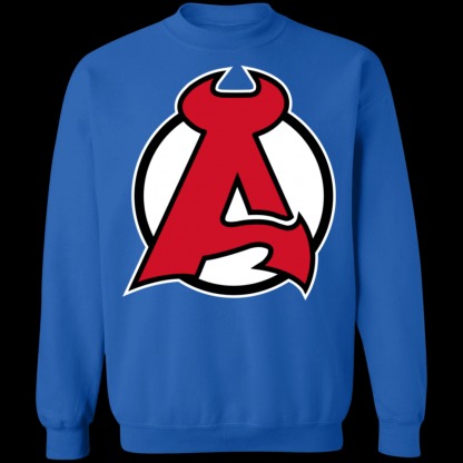 Albany Devils Logo Crewneck Unisex  Sweatshirt-Light Blue