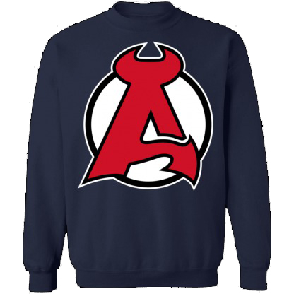 Albany Devils Logo Crewneck Unisex  Sweatshirt-Navy