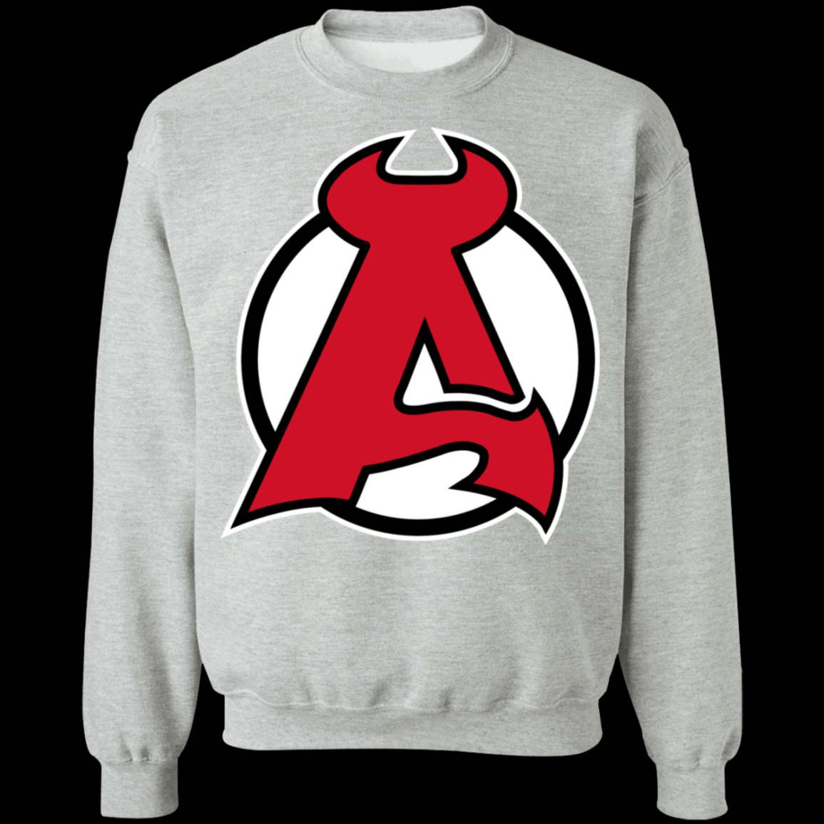 Albany Devils Logo Crewneck Unisex  Sweatshirt-Sport Grey