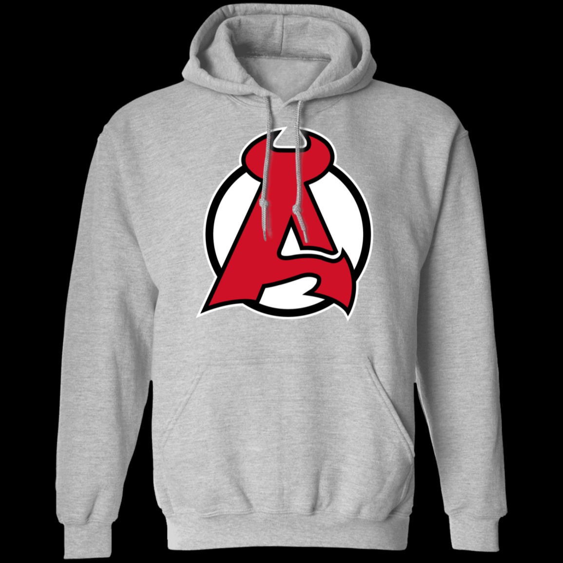 Albany Devils Logo Unisex Pullover Hoodie-Sport Grey