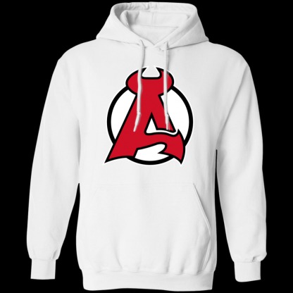 Albany Devils Logo Unisex Pullover Hoodie-White