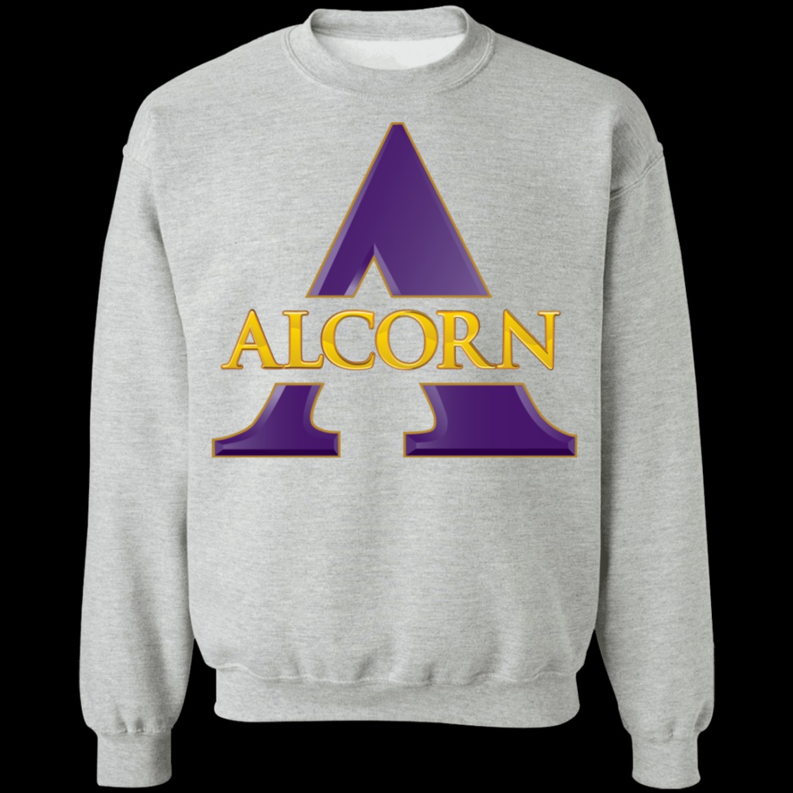 Alcorn State Athletics Logo Crewneck Unisex Sweatshirt-Sport Grey