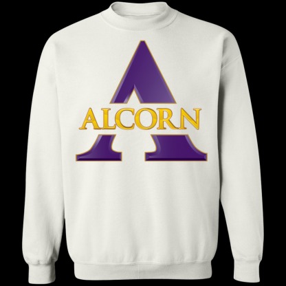 Alcorn State Athletics Logo Crewneck Unisex Sweatshirt-White