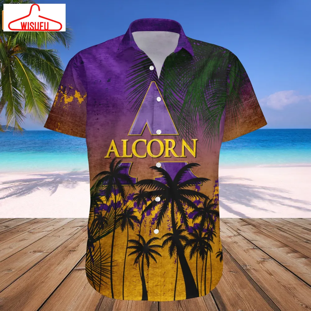 Alcorn State Braves Coconut Tree Tropical Grunge Hawaiian Shirt, New Fashion Gifts