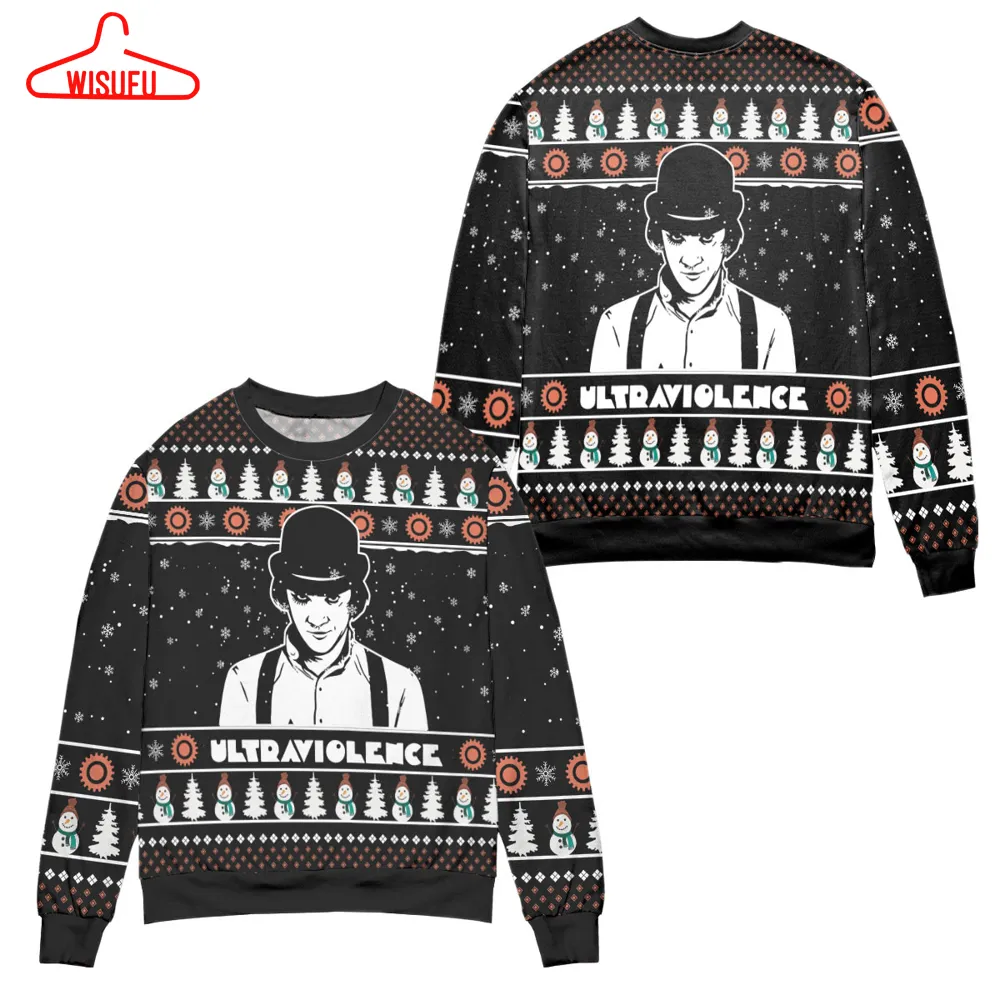 Alex A Clockwork Orange Snowman Pattern Ugly Christmas Sweater