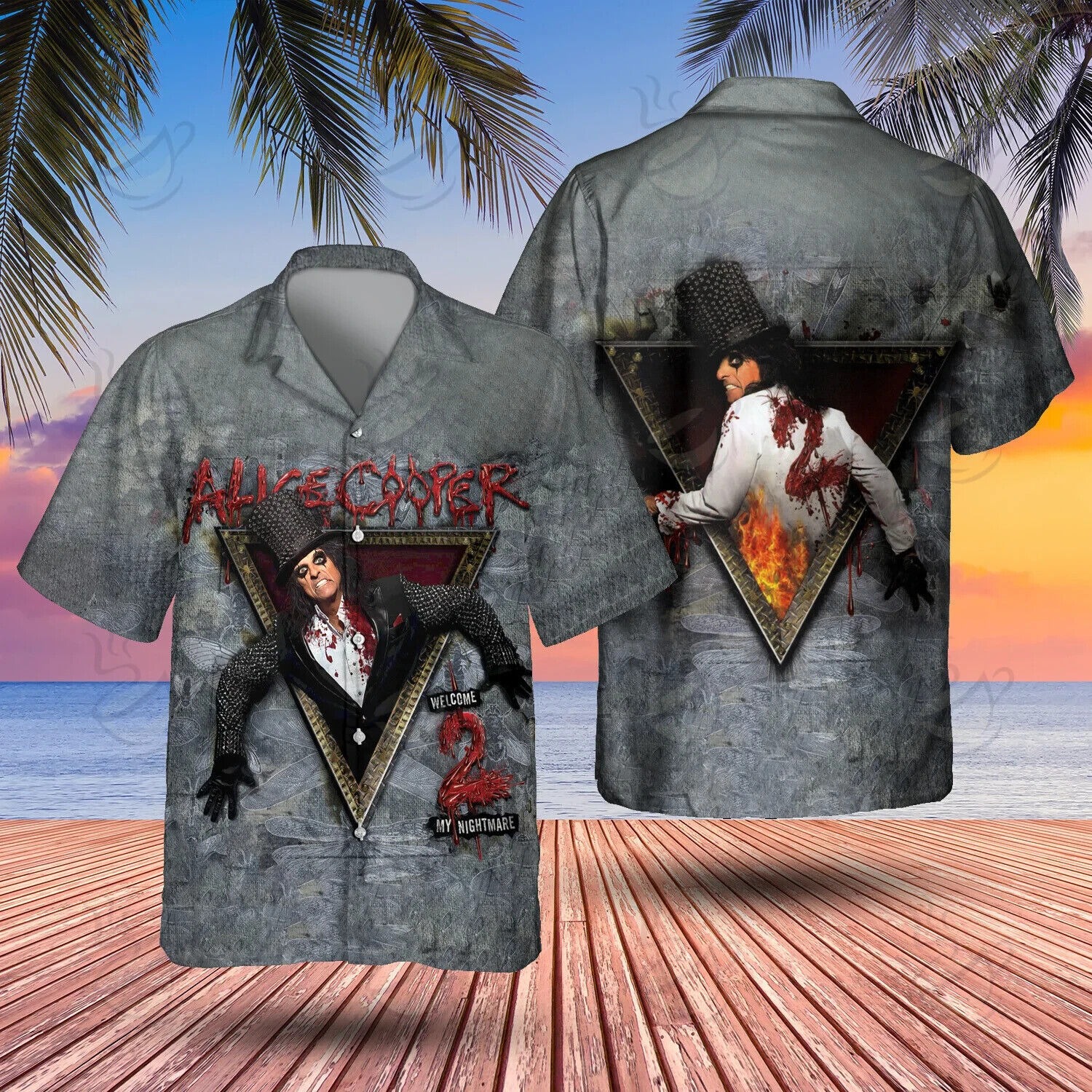 Alice Cooper Welcome 2 My Nightmare Hawaiian Shirt, Music Lovers, S-5XL Size