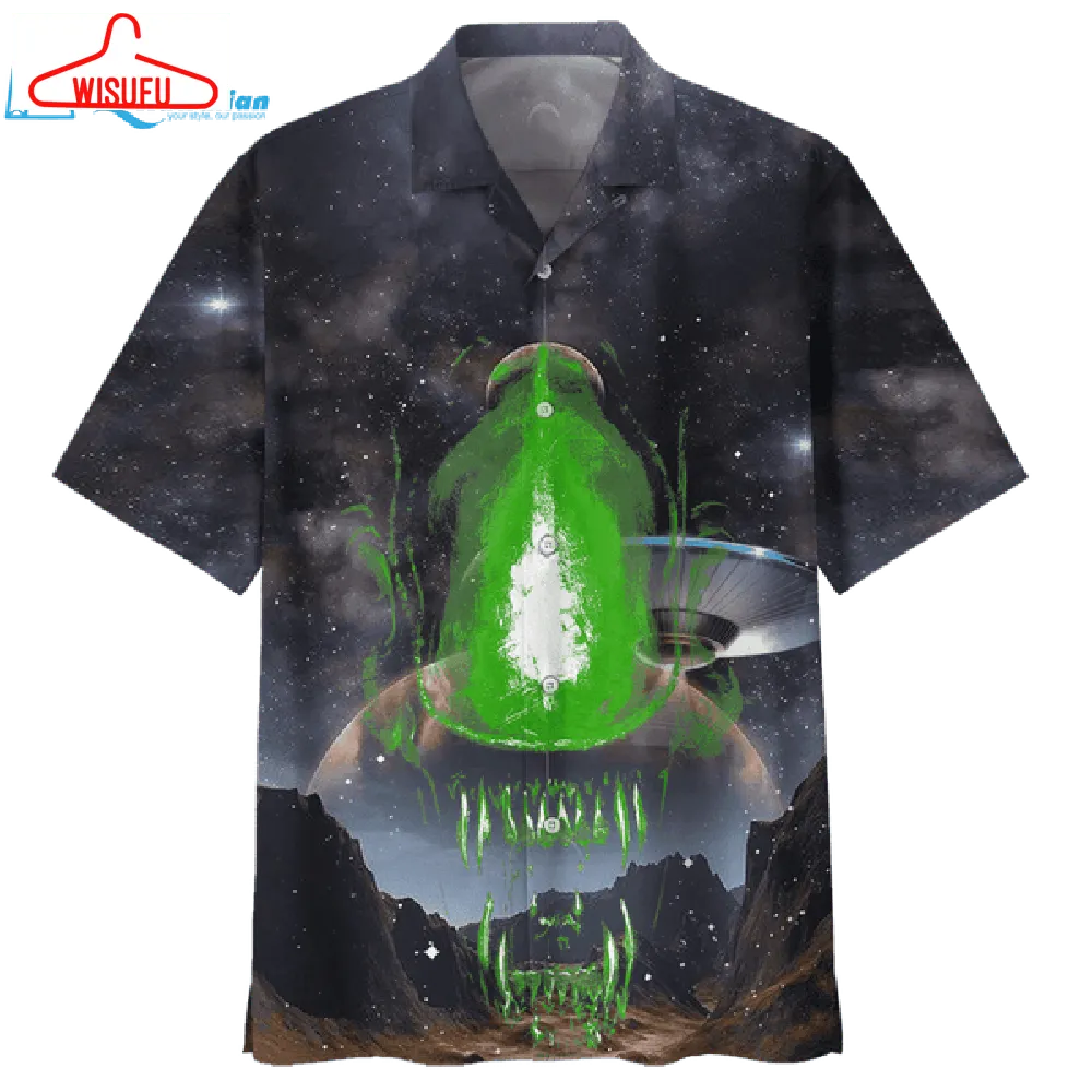 Alien Black High Quality Unisex Hawaiian Shirt, Best Gift Ideas, New Fashion Gifts