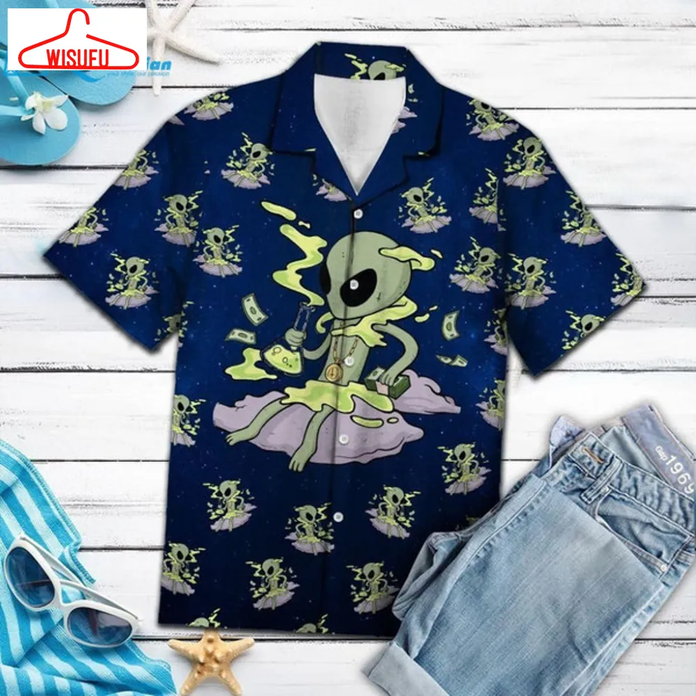 Alien Blue Amazing Design Hawaiian Shirt, Best Gift Ideas, New Fashion Gifts