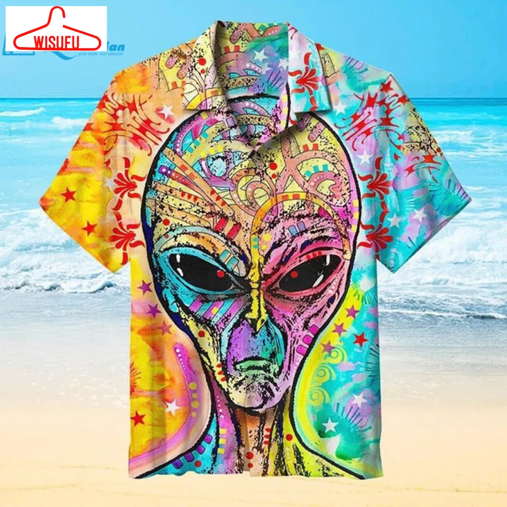 Alien Painting Hawaiian Shirt For Men & Women Adult -, Best Gift Ideas, New Fashion Gifts