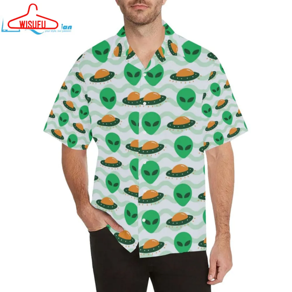 Alien Ufo Pattern Print Design Hawaiian Shirt, Best Gift Ideas, New Fashion Gifts