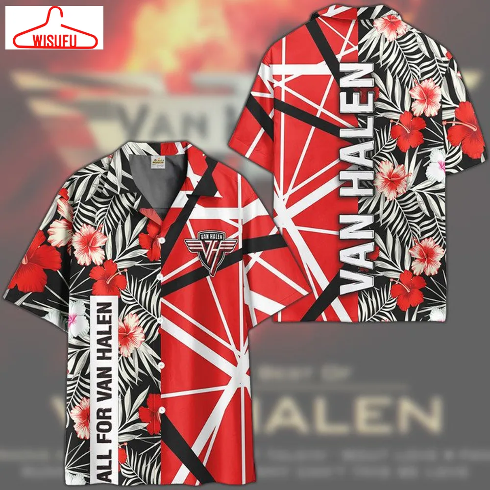 All For Van Halen Flower Hawaiian Beach Shirt, New Fashion Gifts