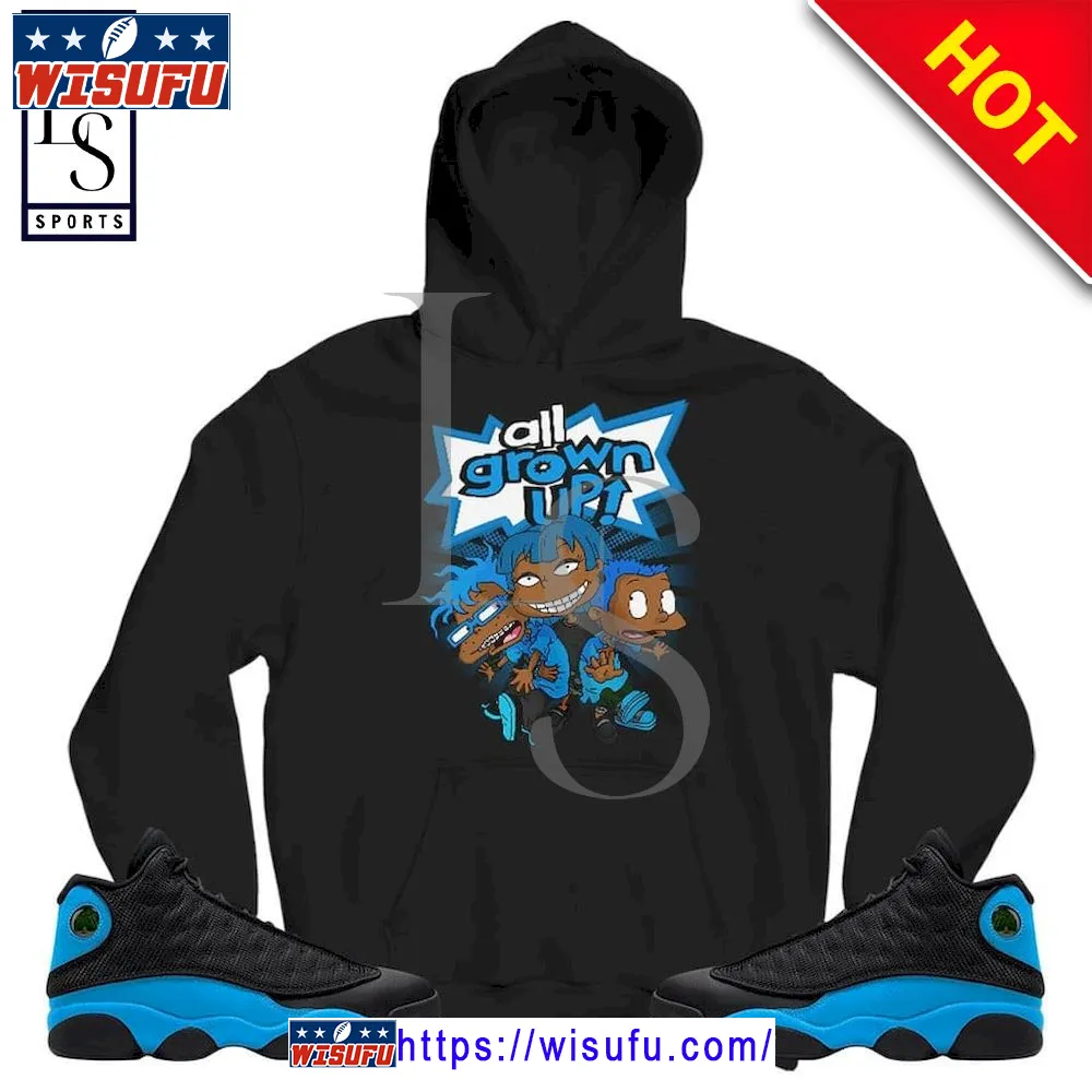 All Grown Up Sneaker Match Black University Blue Hoodie