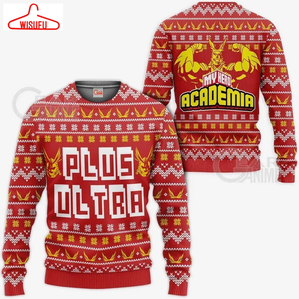 All Might Plus Ultra Ugly Christmas Sweater Xmas Gift, Anime Ugly Christmas Sweater Gift For Family