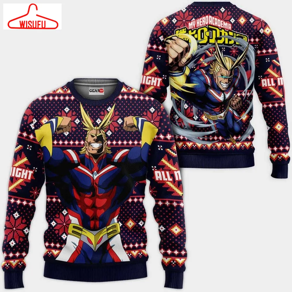 All Might Ugly Christmas Sweater Anime Gifts, Anime Ugly Christmas Sweater Gift For Family