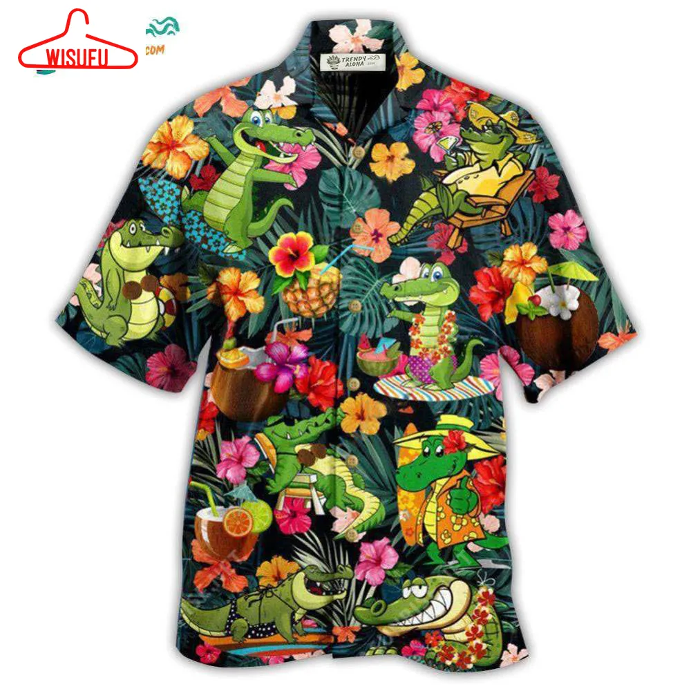 Alligator Animals Bite You Later Alligator Funny Hawaiian Shirt- Wisufu Aloha