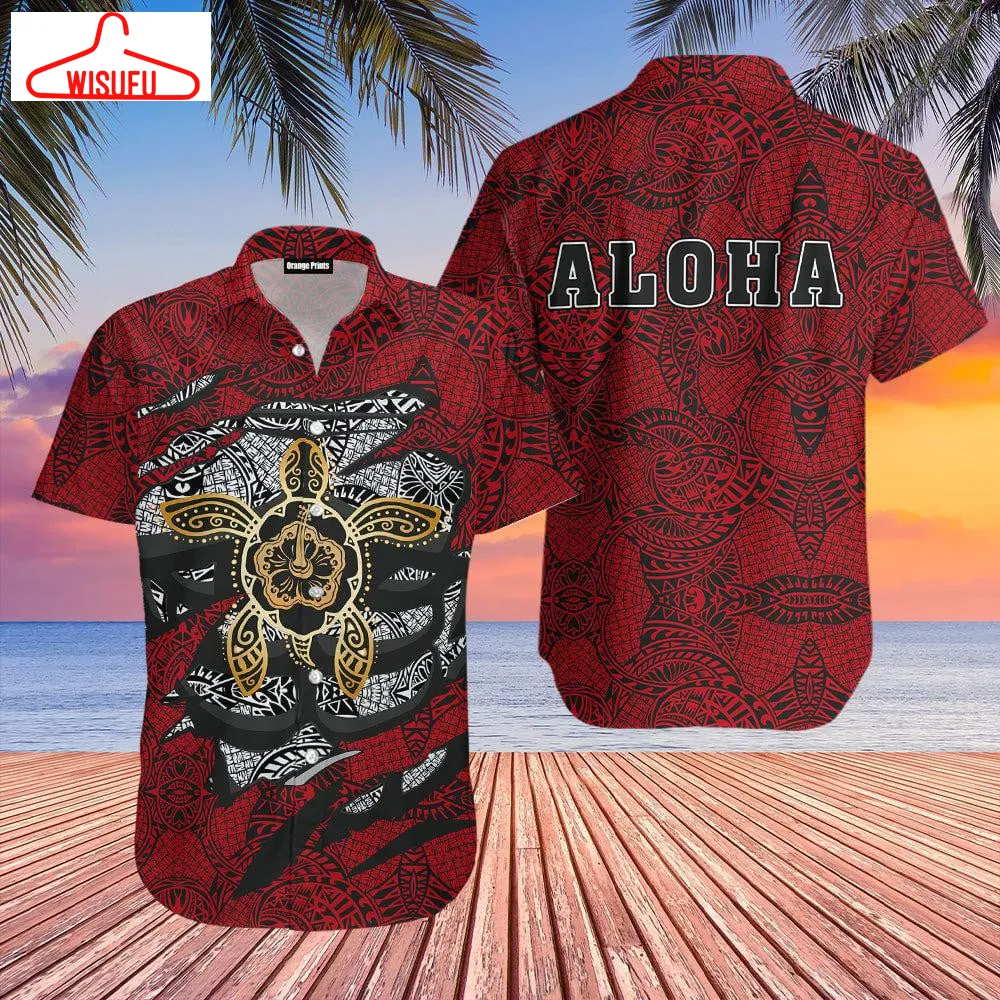 Aloha Turtle Hibiscus Hawaiian Shirt