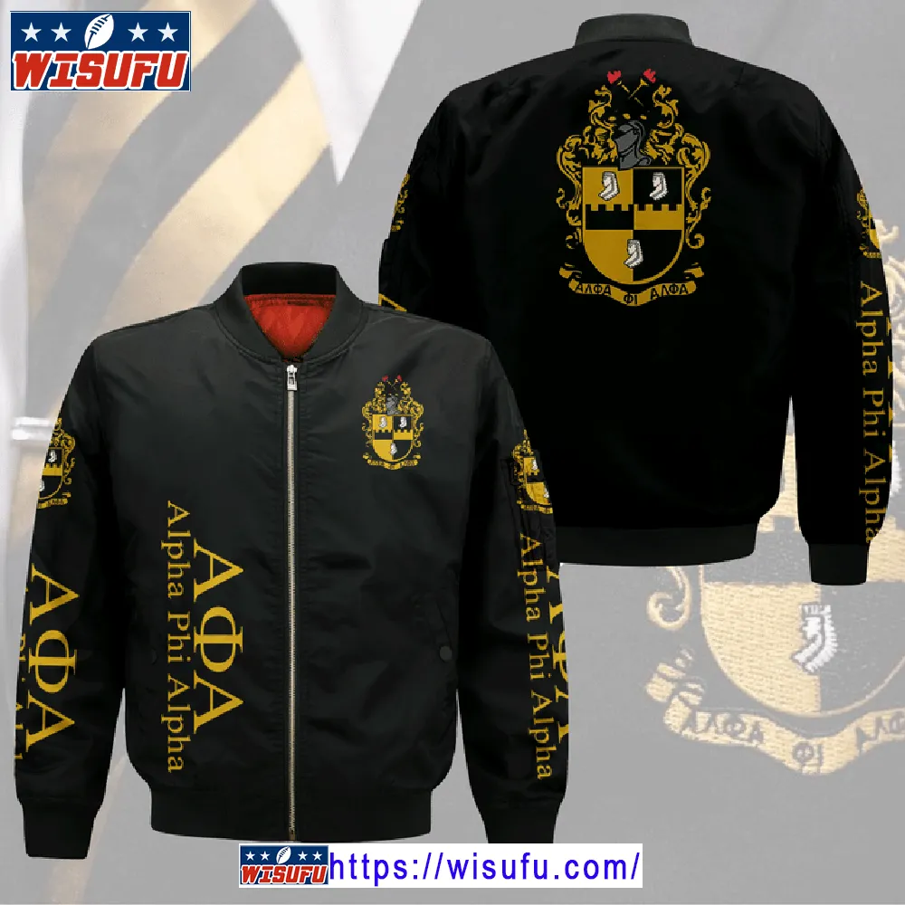 Alpha Phi Alpha Black Bomber Jacket