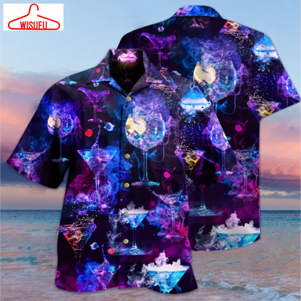 Amazing Cocktail Wine Unisex Hawaiian Shirt For Wine Lover, New Hawaiian Holiday Outfits, New Fashion Gifts