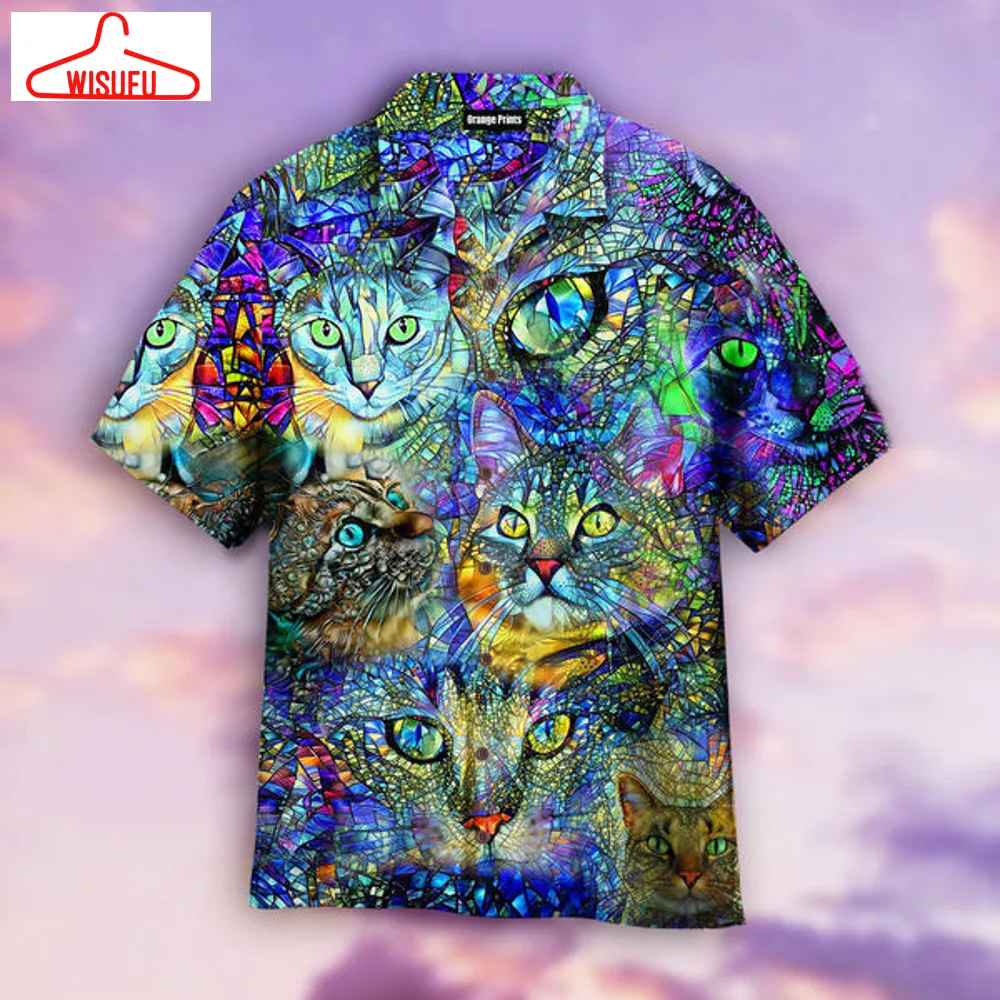 Amazing Kaleidoscope Cat Hawaiian Shirt