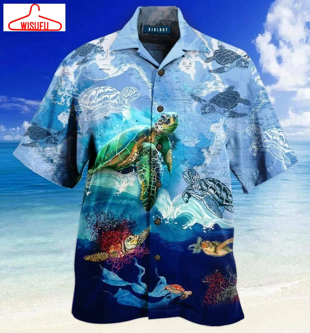 Amazing Sea Turtle Map Hawaiian Shirt