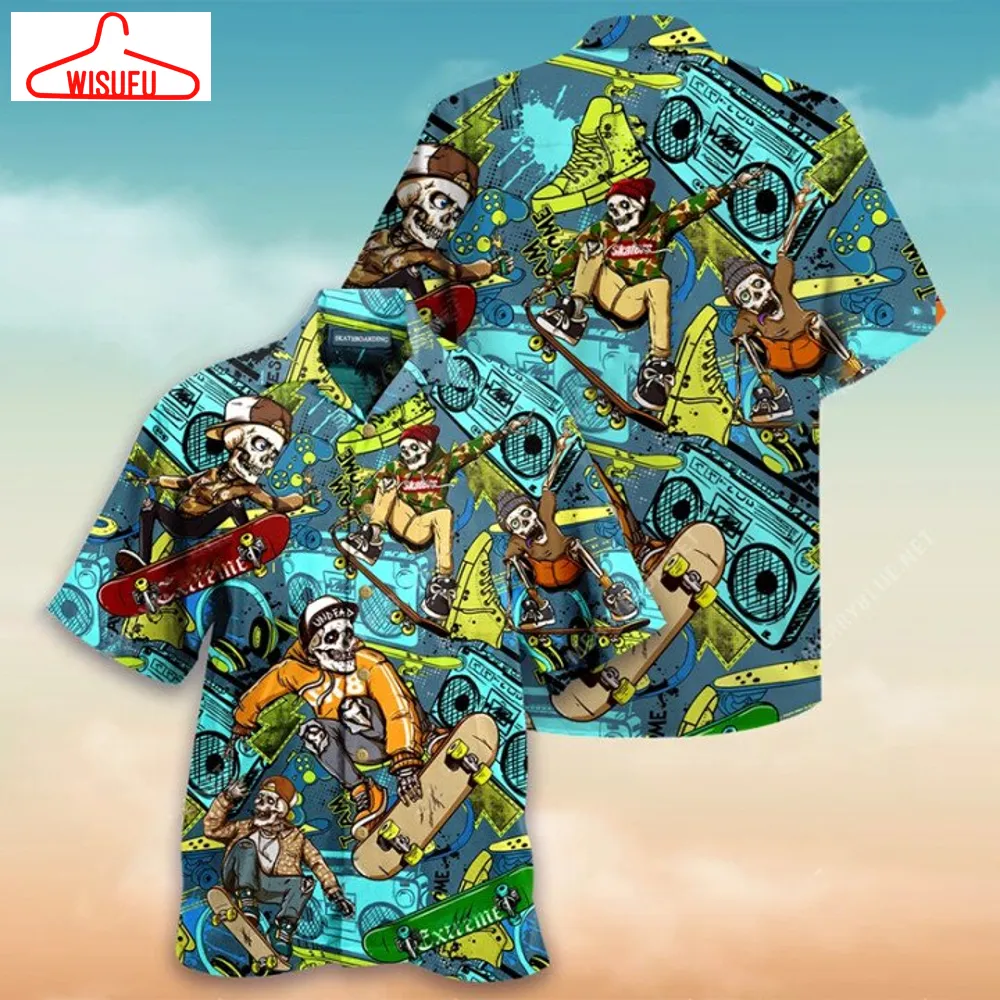 Amazing Skateboarding Hawaiian Shirt - For Men & Women - Adult - Hw6887, New Hawaiian Holiday Outfits, New Fashion Gifts