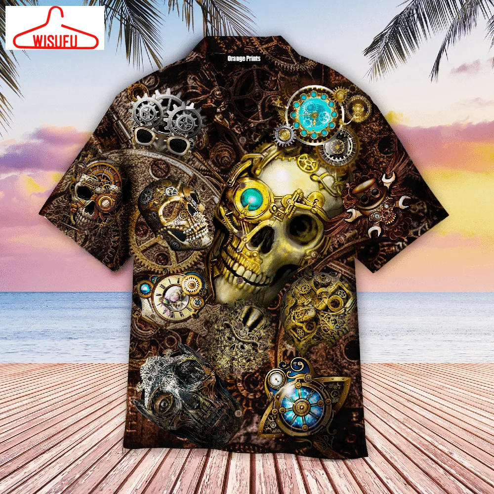 Amazing Steampunk Skull Hawaiian Shirt