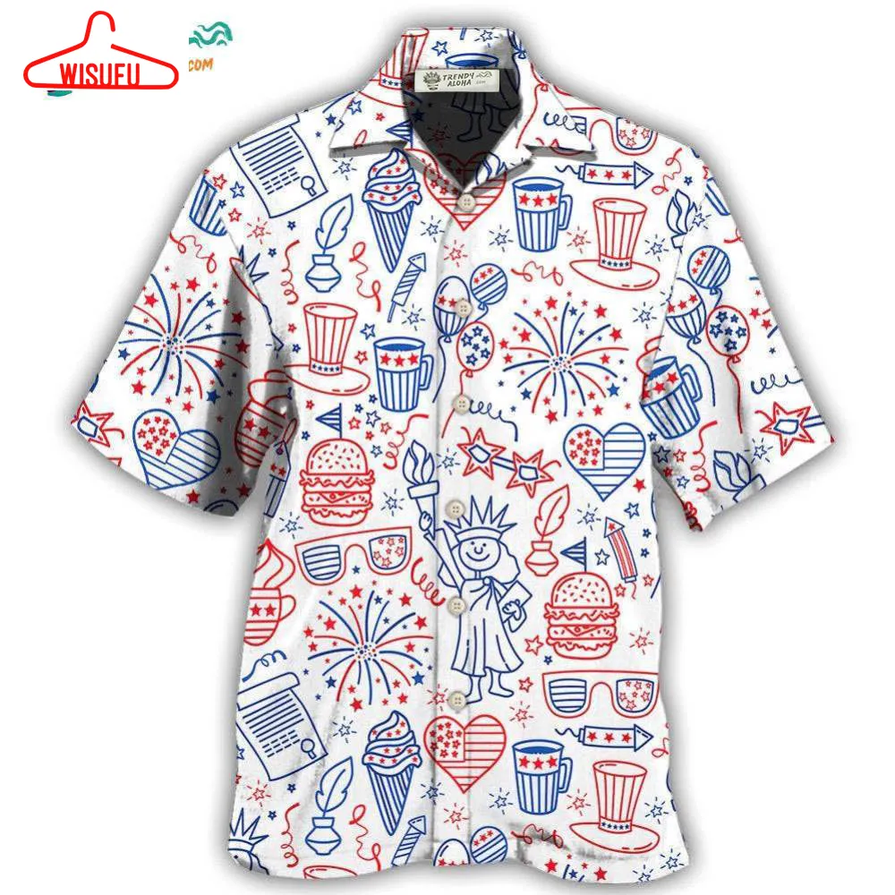 America Independence Day Fourth Of July Cool Art Hawaiian Shirt- Wisufu Aloha